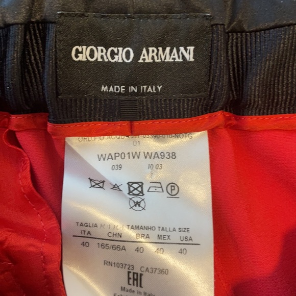 Giorgio Armani Silk Red Pants, Sz 40 (US 10) - Picture 6 of 7